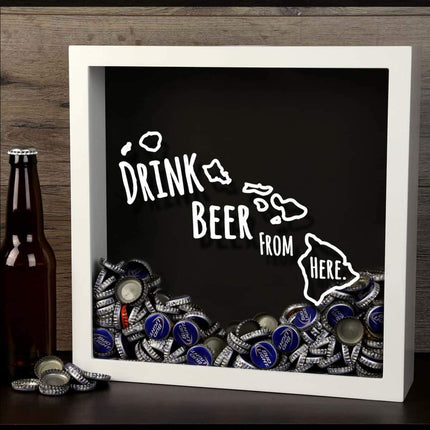 Hawaii Drink Beer From Here Beer Cap Shadow Box