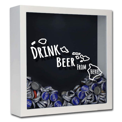 Hawaii Drink Beer From Here Beer Cap Shadow Box