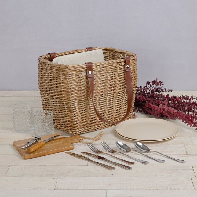 Terrabella Earth Friendly Handwoven Picnic Basket Set for 2
