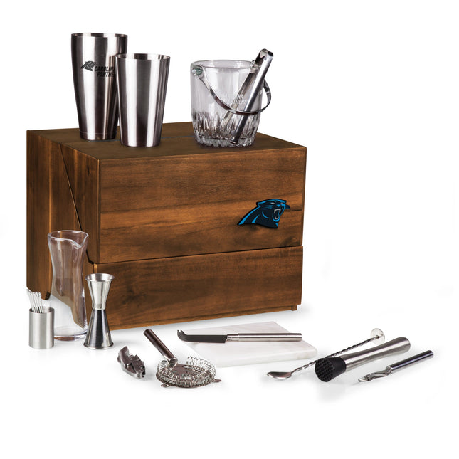 Carolina Panthers Madison Acacia Tabletop Bar Set