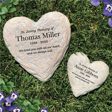Personalized In Loving Memory Heart Garden Stone