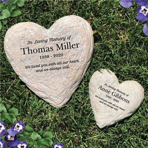 Personalized In Loving Memory Heart Garden Stone