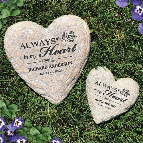 Personalized Heart Memorial Garden Stone