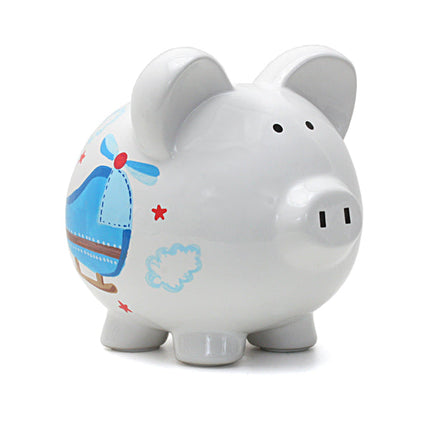 Helicopter Large Piggy Bank
