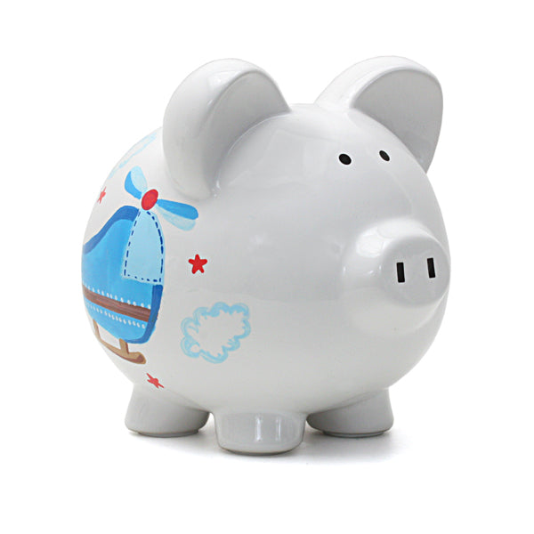 Helicopter Large Piggy Bank