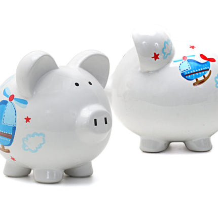 Helicopter Large Piggy Bank