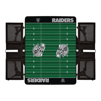 Las Vegas Raiders Football Field - Picnic Table Portable Folding Table with Seats