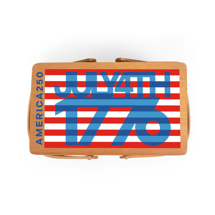 America250 July 4th 1776 (Flag) - Poppy Personal Picnic Basket
