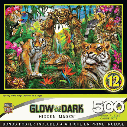 Hidden Images Glow In The Dark - Mystery of the Jungle 500 Piece Puzzle