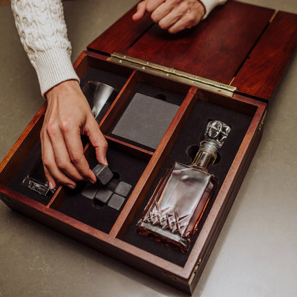 Whiskey Box Gift Set with Decanter