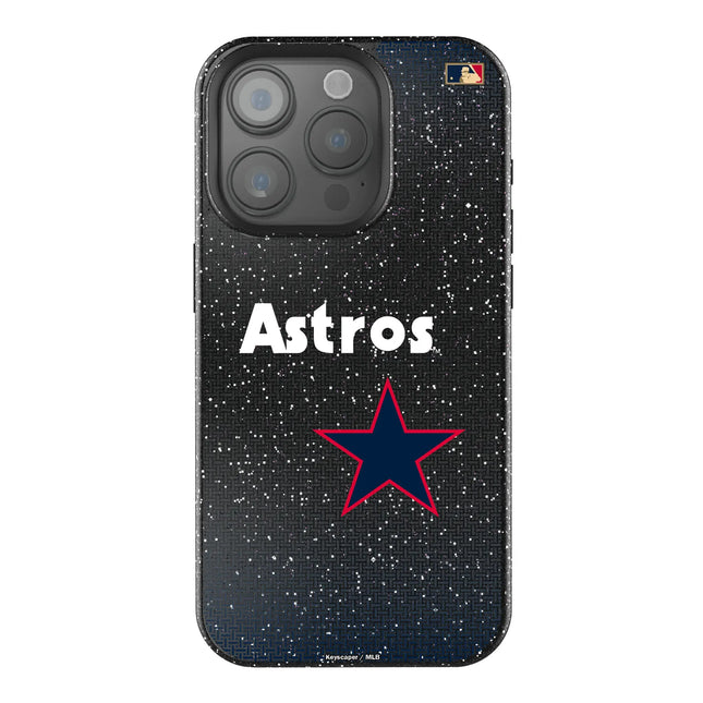 Houston Astros 1975-1981 - Cooperstown Collection Linen Black Bling Phone Case for Apple iPhone