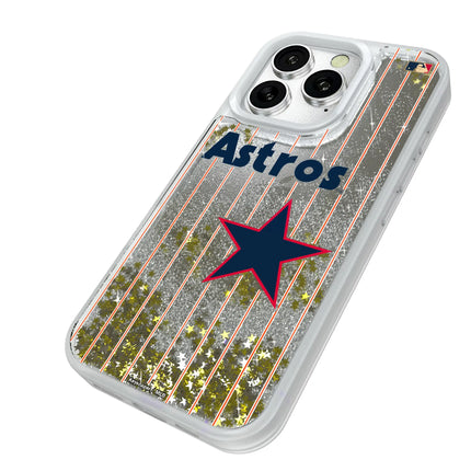 Houston Astros 1975-1981 - Cooperstown Collection Pinstripe Glitter Phone Case for Apple iPhone