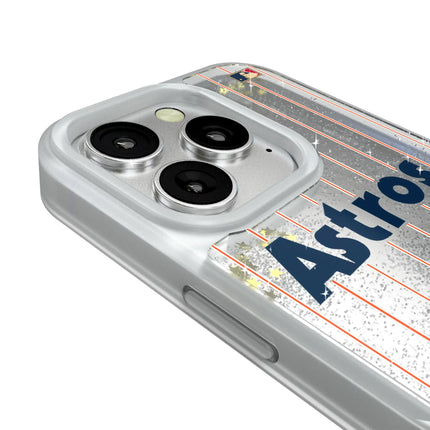 Houston Astros 1975-1981 - Cooperstown Collection Pinstripe Glitter Phone Case for Apple iPhone