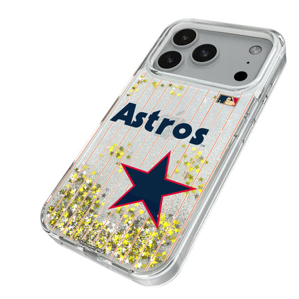Houston Astros 1975-1981 - Cooperstown Collection Pinstripe Glitter Phone Case for Apple iPhone
