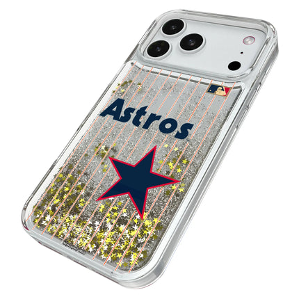 Houston Astros 1975-1981 - Cooperstown Collection Pinstripe Glitter Phone Case for Apple iPhone
