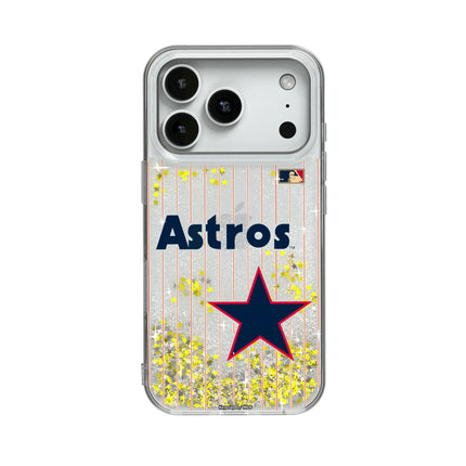 Houston Astros 1975-1981 - Cooperstown Collection Pinstripe Glitter Phone Case for Apple iPhone