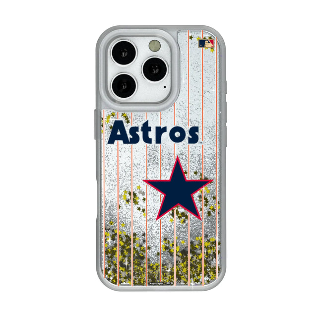 Houston Astros 1975-1981 - Cooperstown Collection Pinstripe Glitter Phone Case for Apple iPhone