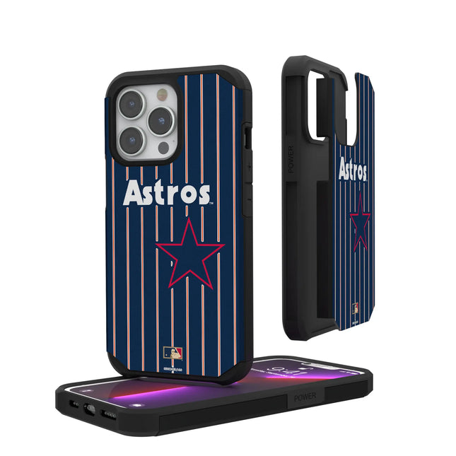 Houston Astros 1975-1981 - Cooperstown Collection Pinstripe Rugged Phone Case for Apple iPhone