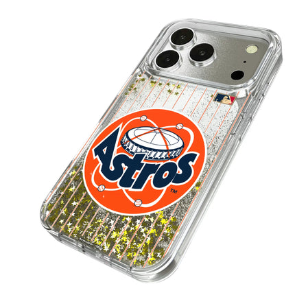 Houston Astros 1977-1993 - Cooperstown Collection Pinstripe Glitter Phone Case for Apple iPhone
