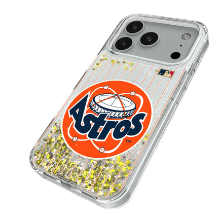 Houston Astros 1977-1993 - Cooperstown Collection Pinstripe Glitter Phone Case for Apple iPhone