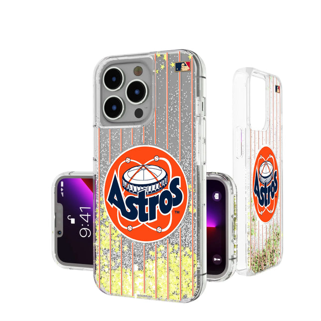 Houston Astros 1977-1993 - Cooperstown Collection Pinstripe Glitter Phone Case for Apple iPhone