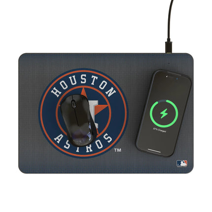 Houston Astros Linen 15-Watt Wireless Charger and Mouse Pad