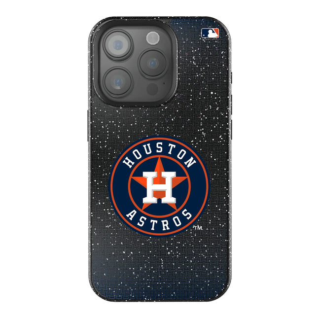 Houston Astros Linen Black Bling Phone Case for Apple iPhone