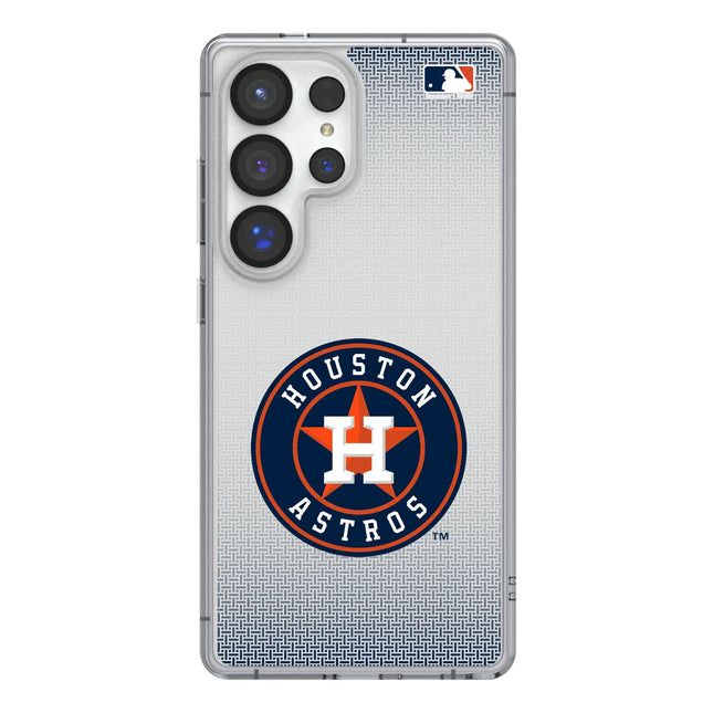 Houston Astros Linen Clear Phone Case for Samsung Galaxy