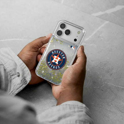 Houston Astros Linen Glitter Phone Case for Apple iPhone
