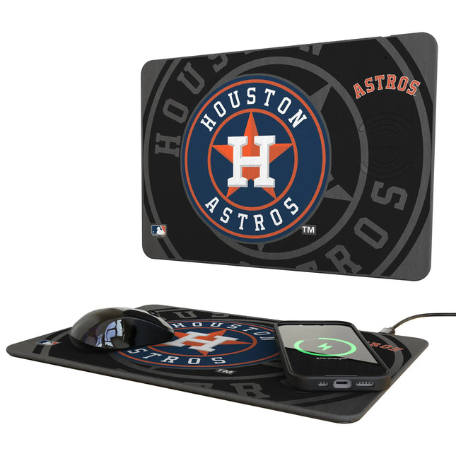 Houston Astros Monocolor Tilt 15-Watt Wireless Charger and Mouse Pad