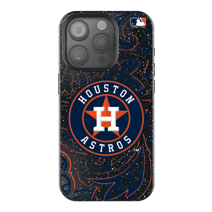 Houston Astros Paisley Black Bling Phone Case for Apple iPhone