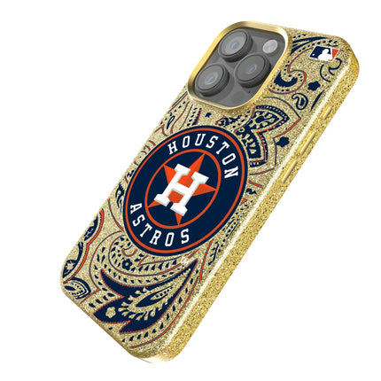 Houston Astros Paisley Bling Phone Case for Apple iPhone