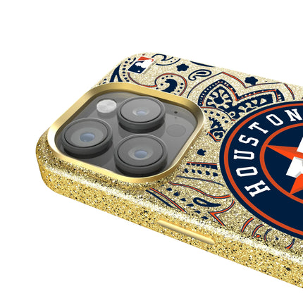 Houston Astros Paisley Bling Phone Case for Apple iPhone