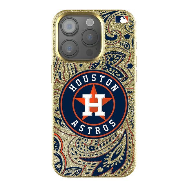Houston Astros Paisley Bling Phone Case for Apple iPhone