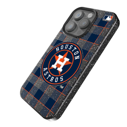 Houston Astros Plaid Black Bling Phone Case for Apple iPhone