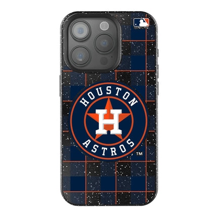 Houston Astros Plaid Black Bling Phone Case for Apple iPhone