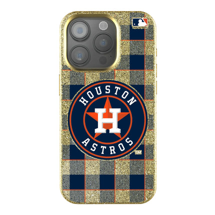Houston Astros Plaid Bling Phone Case for Apple iPhone
