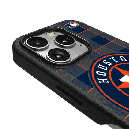Houston Astros Plaid MagSafe Compatible Phone Case for Apple iPhone