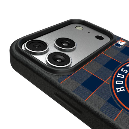 Houston Astros Plaid MagSafe Compatible Phone Case for Apple iPhone