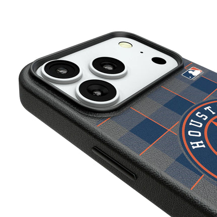 Houston Astros Plaid MagSafe Compatible Phone Case for Apple iPhone