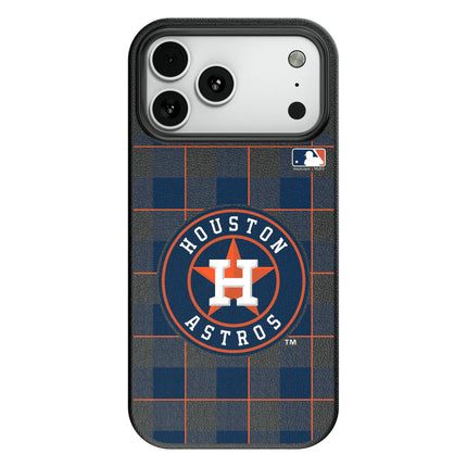 Houston Astros Plaid MagSafe Compatible Phone Case for Apple iPhone