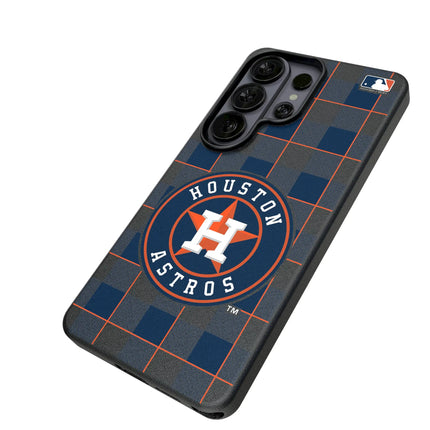 Houston Astros Plaid MagSafe Compatible Phone Case for Samsung Galaxy
