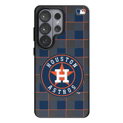 Houston Astros Plaid MagSafe Compatible Phone Case for Samsung Galaxy