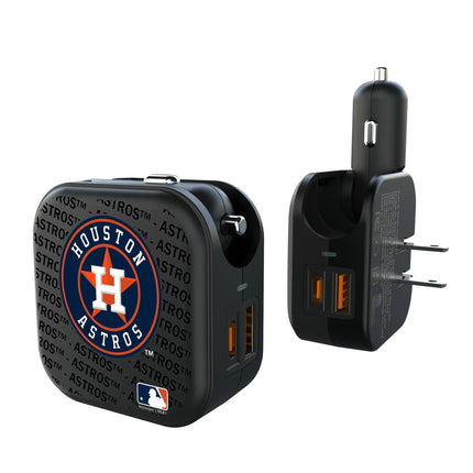 Houston Astros Text Backdrop 2 in 1 USB A/C Charger