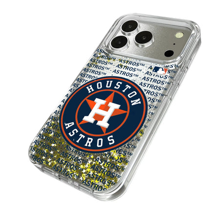 Houston Astros Text Backdrop Glitter Phone Case for Apple iPhone