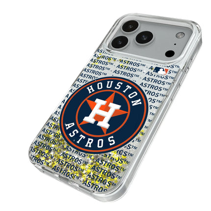 Houston Astros Text Backdrop Glitter Phone Case for Apple iPhone