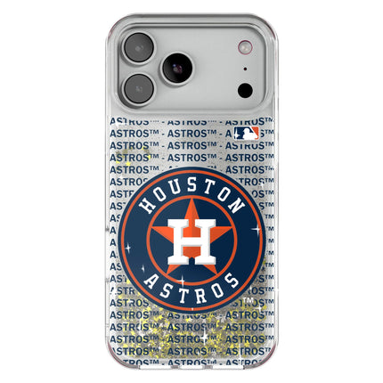 Houston Astros Text Backdrop Glitter Phone Case for Apple iPhone