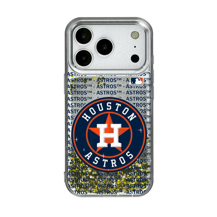 Houston Astros Text Backdrop Glitter Phone Case for Apple iPhone