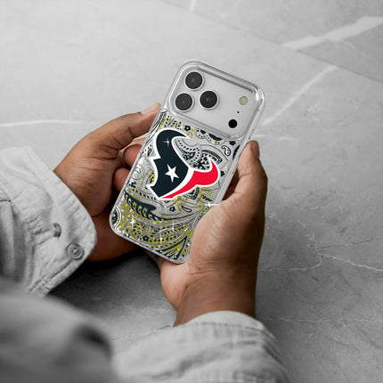 Houston Texans Paisley Glitter Phone Case for Apple iPhone