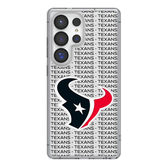 Houston Texans Text Backdrop Clear Phone Case for Samsung Galaxy